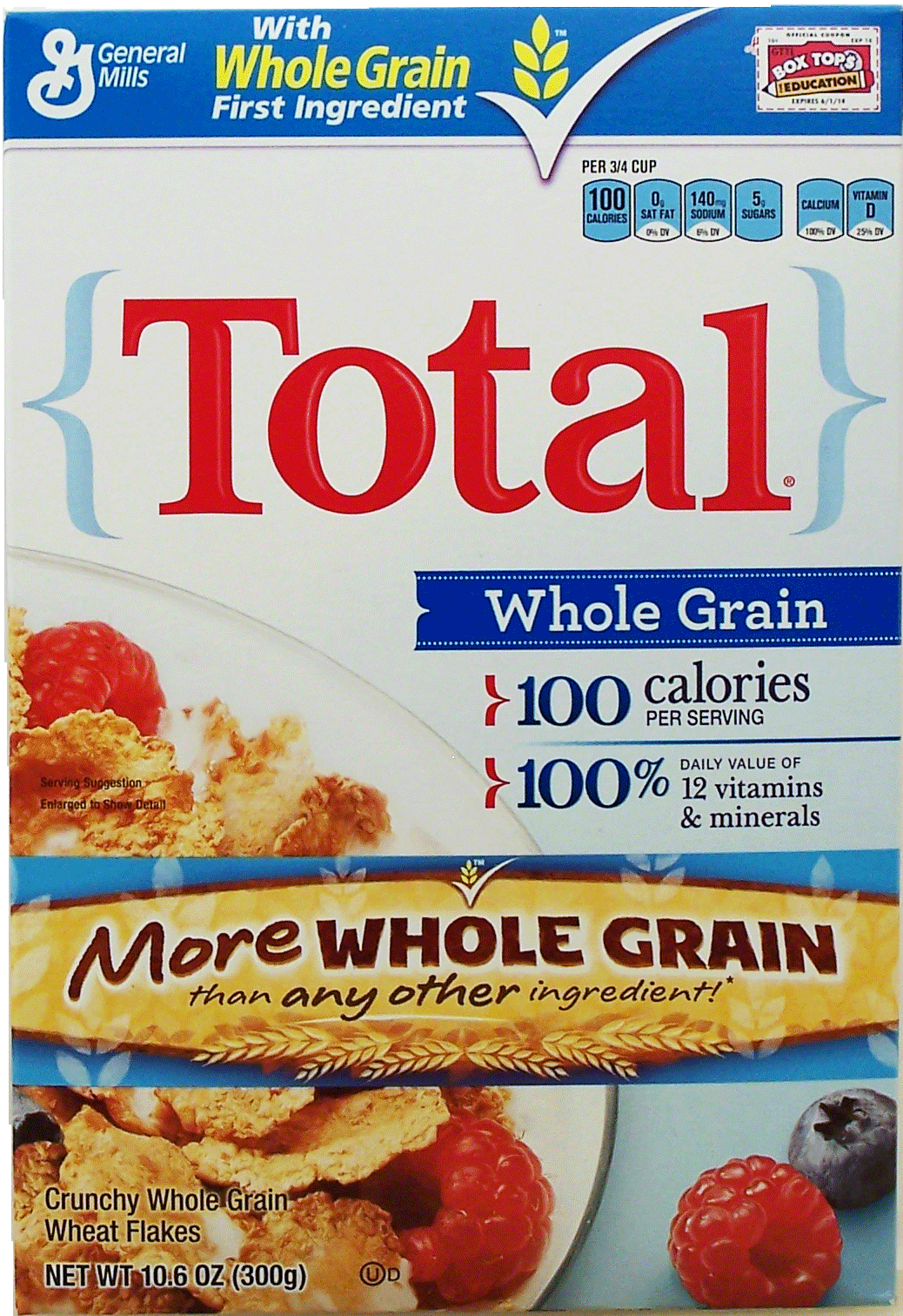 General Mills Total crunchy whole grain wheat flakes cereal Full-Size Picture